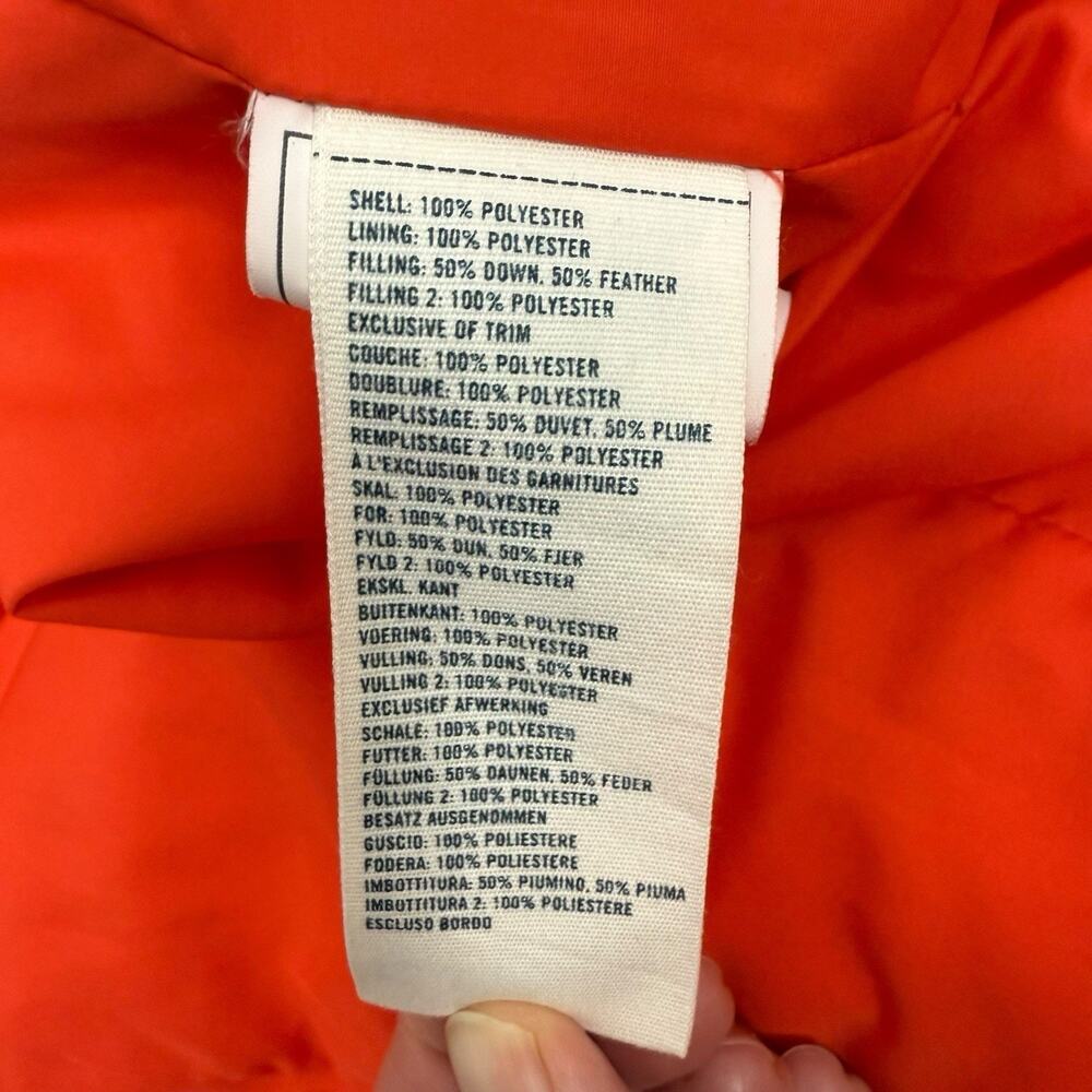 Abercrombie & Fitch Jacket Kids Extra Large Orange Down Puffer Coat Y2K Bomber - Picture 10 of 11